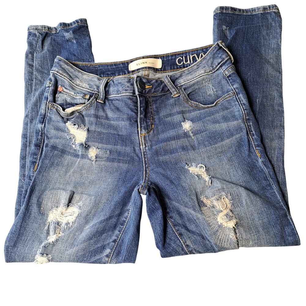 Slink Jeans Curvy Destroyed Ankle Jeans WOMENS SIZE 4 stretch 27x27" casual days